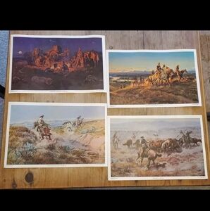 Vintage CM Russel placemats. RARE